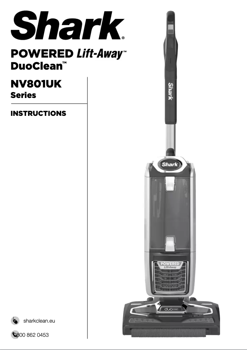 Page 1 de la notice Manuel utilisateur Shark Lift-Away NV801UK