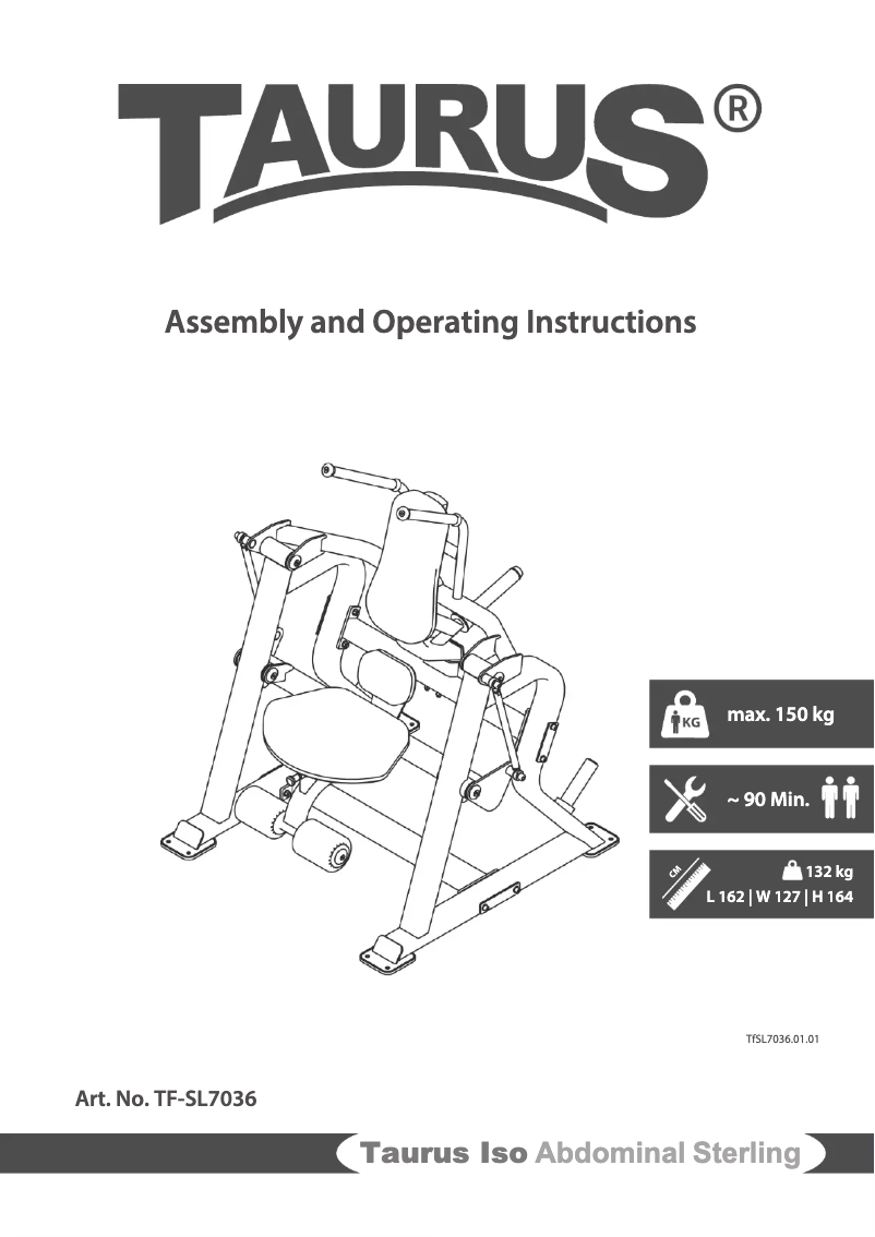 Page n°1 - Manuel utilisateur Taurus Iso Abdominal Sterling