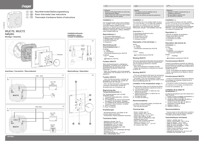 Image de la première page du manuel de l'appareil WUC72