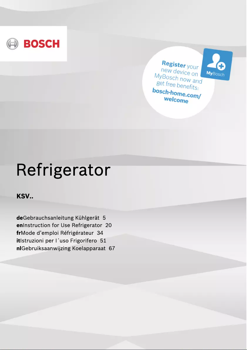 Página 1 del manual Manual de usuario Bosch KSV36VXDP