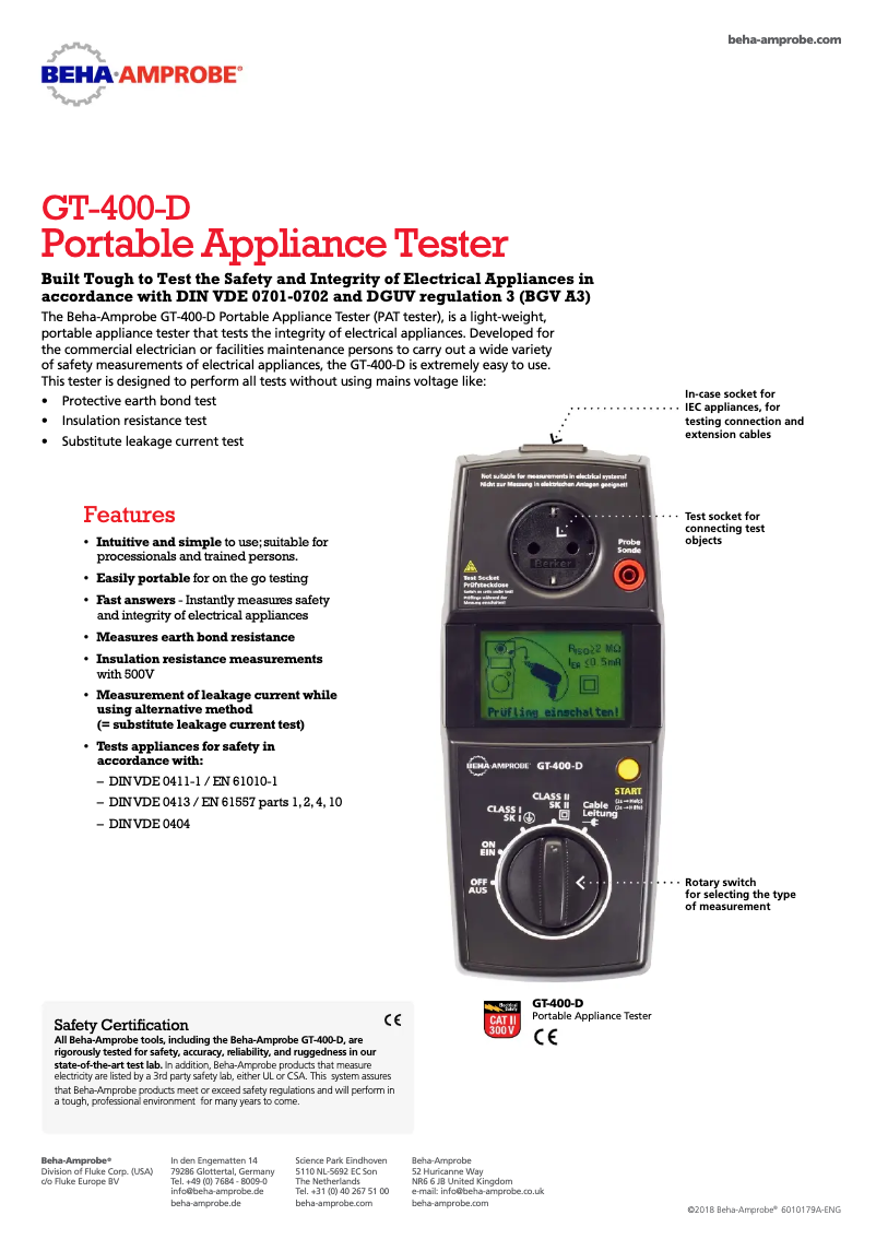 Image de la première page du manuel de l'appareil GT-400-D