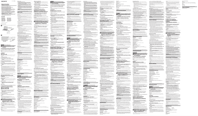 Page 1 de la notice Manuel utilisateur Sony HD-B1