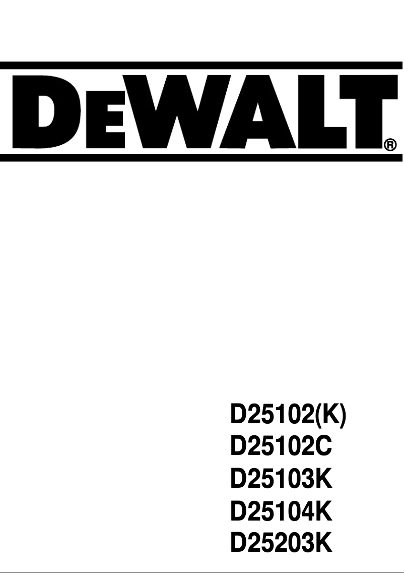 Página 1 del manual Manual de usuario DeWalt D25201K