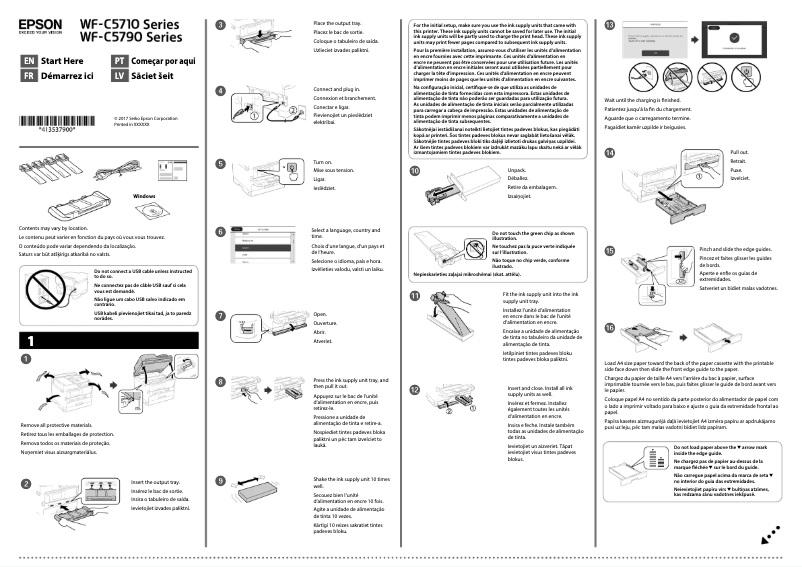 Página 1 del manual Guía de instalación Epson WorkForce Pro WF-C5790BAM