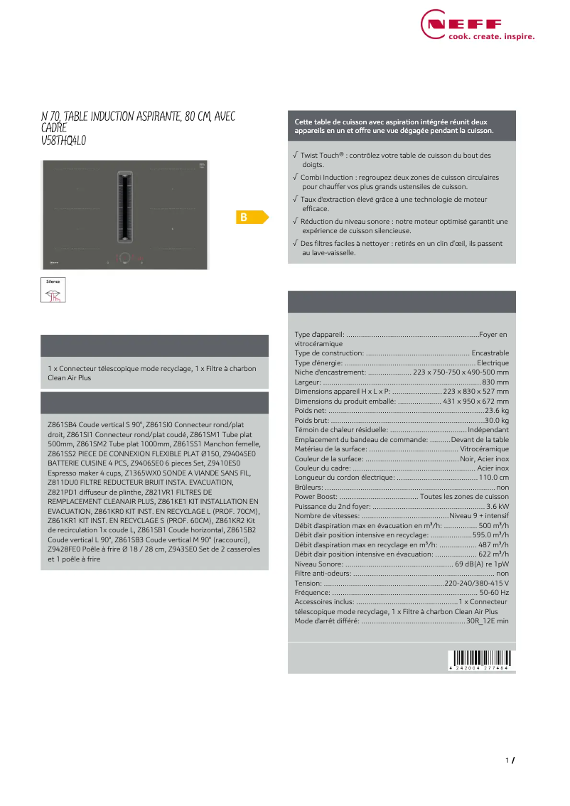 Image de la première page du manuel de l'appareil V58THQ4L0