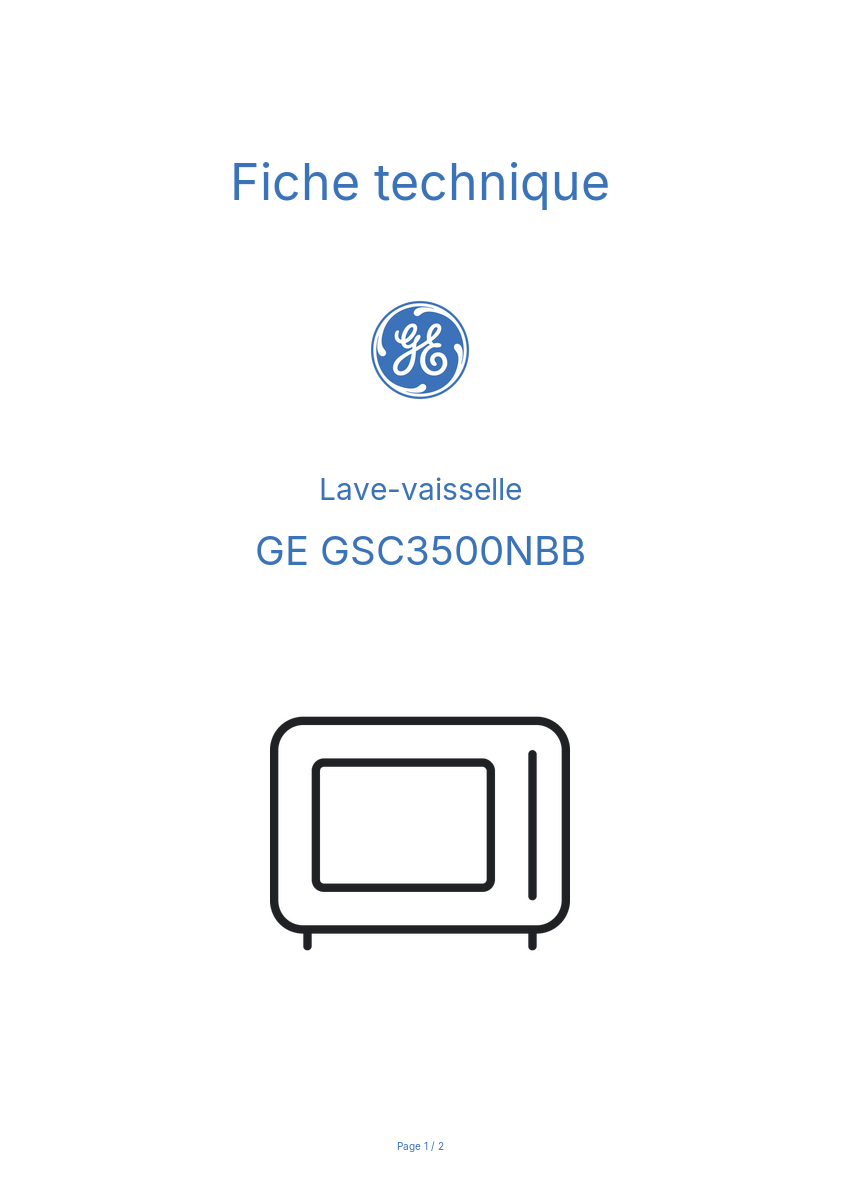 Image de la première page du manuel de l'appareil GSC3500NBB