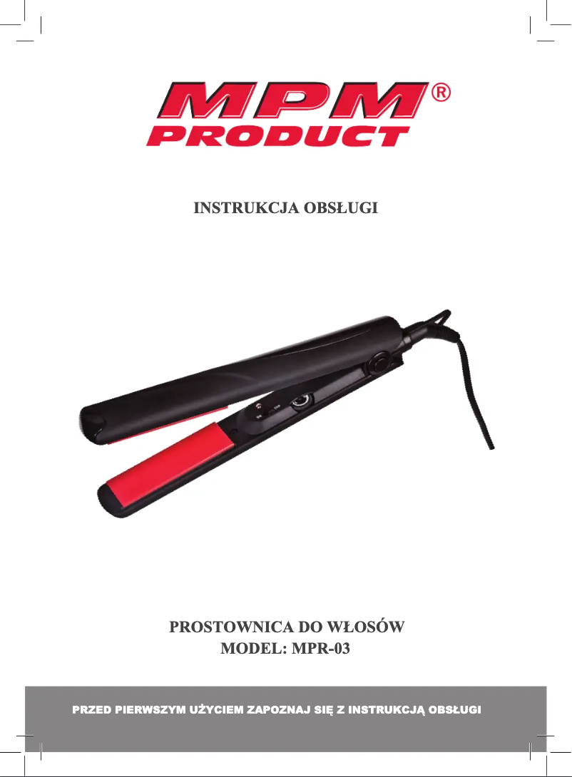 Image de la première page du manuel de l'appareil MPR-03