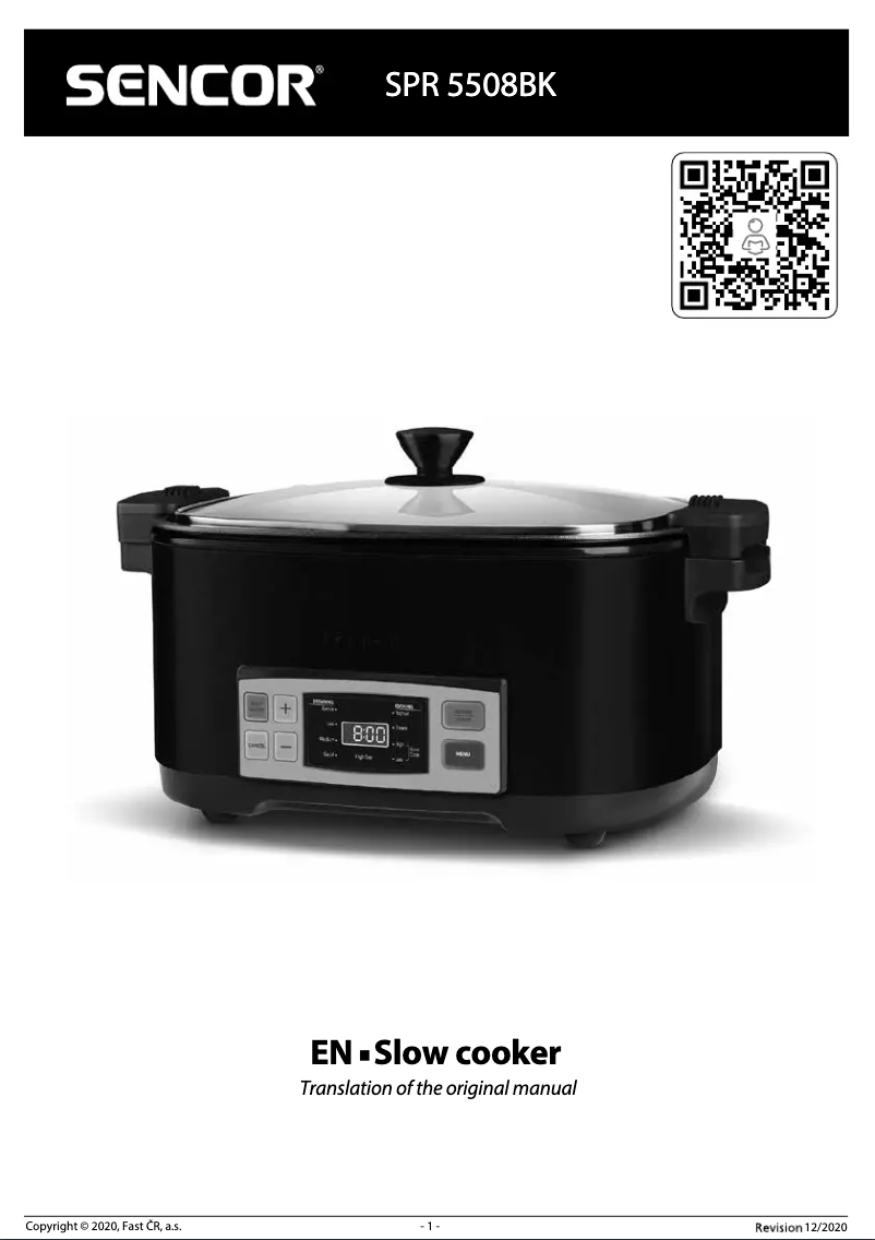 Image de la première page du manuel de l'appareil SPR 5508BK