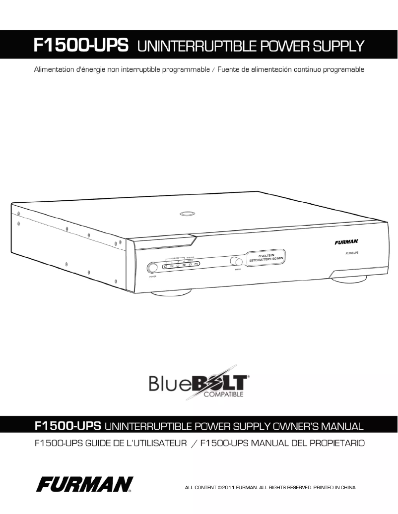 Image de la première page du manuel de l'appareil F1500-UPS