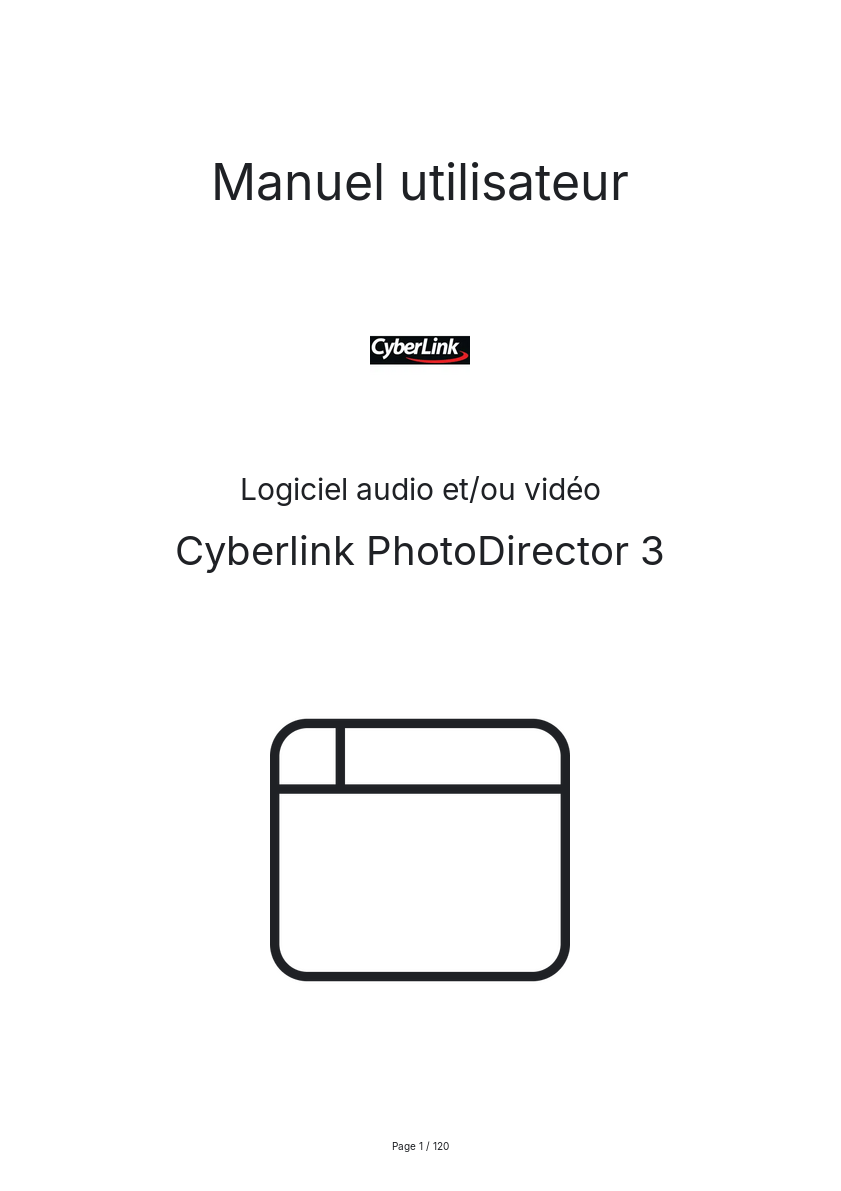 Image de la première page du manuel de l'appareil PhotoDirector 3