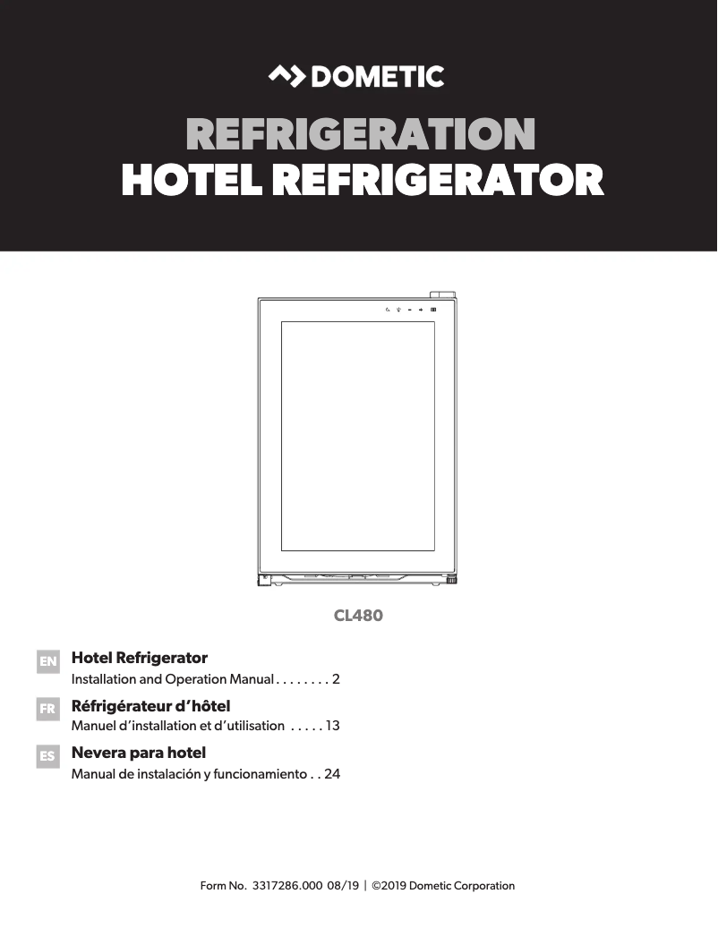 Page 1 de la notice Manuel utilisateur Dometic CL 480LDC