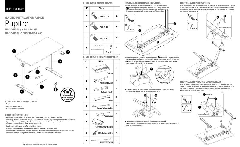 Page 1 de la notice Manuel utilisateur Insignia NS-SDSK-BL