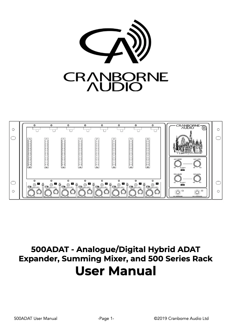 Page n°1 - Manuel utilisateur Cranborne Audio 500ADAT