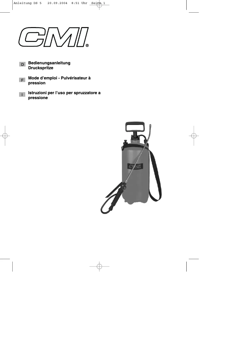 Page n°1 - Manuel utilisateur CMI DS 5