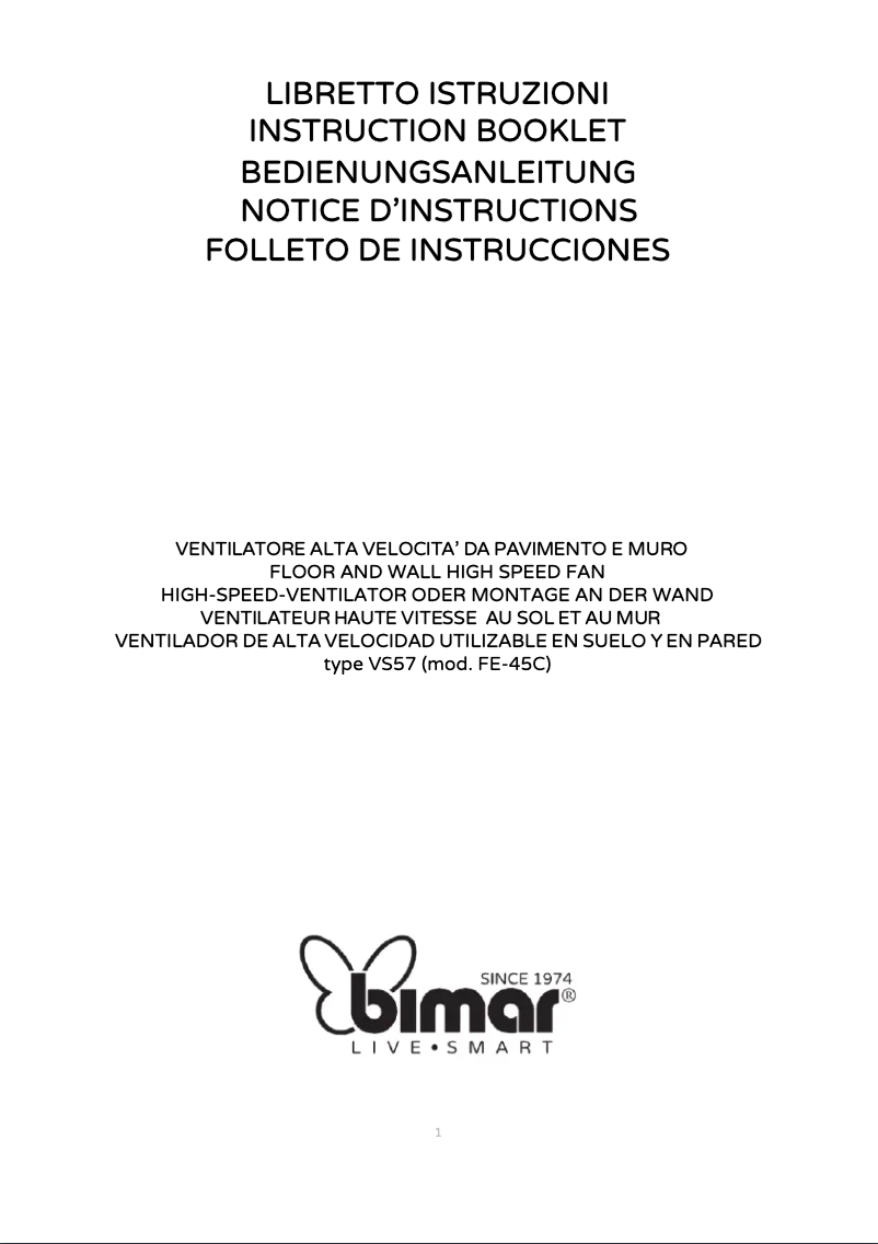 Page 1 de la notice Manuel utilisateur Bimar VS57