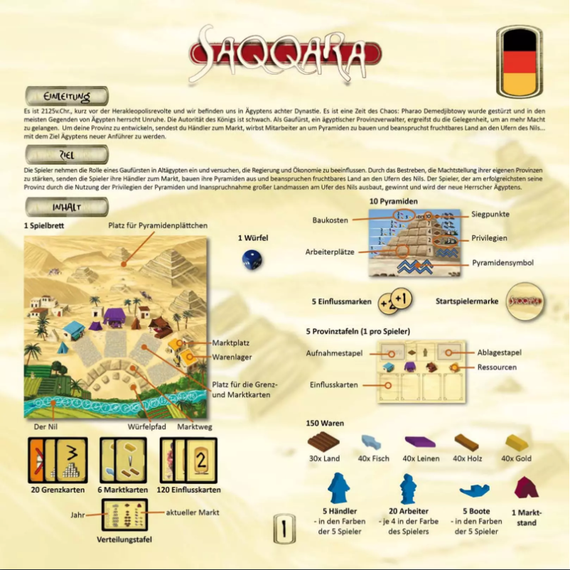 Page n°1 - Manuel utilisateur White Goblin Games Saqqara
