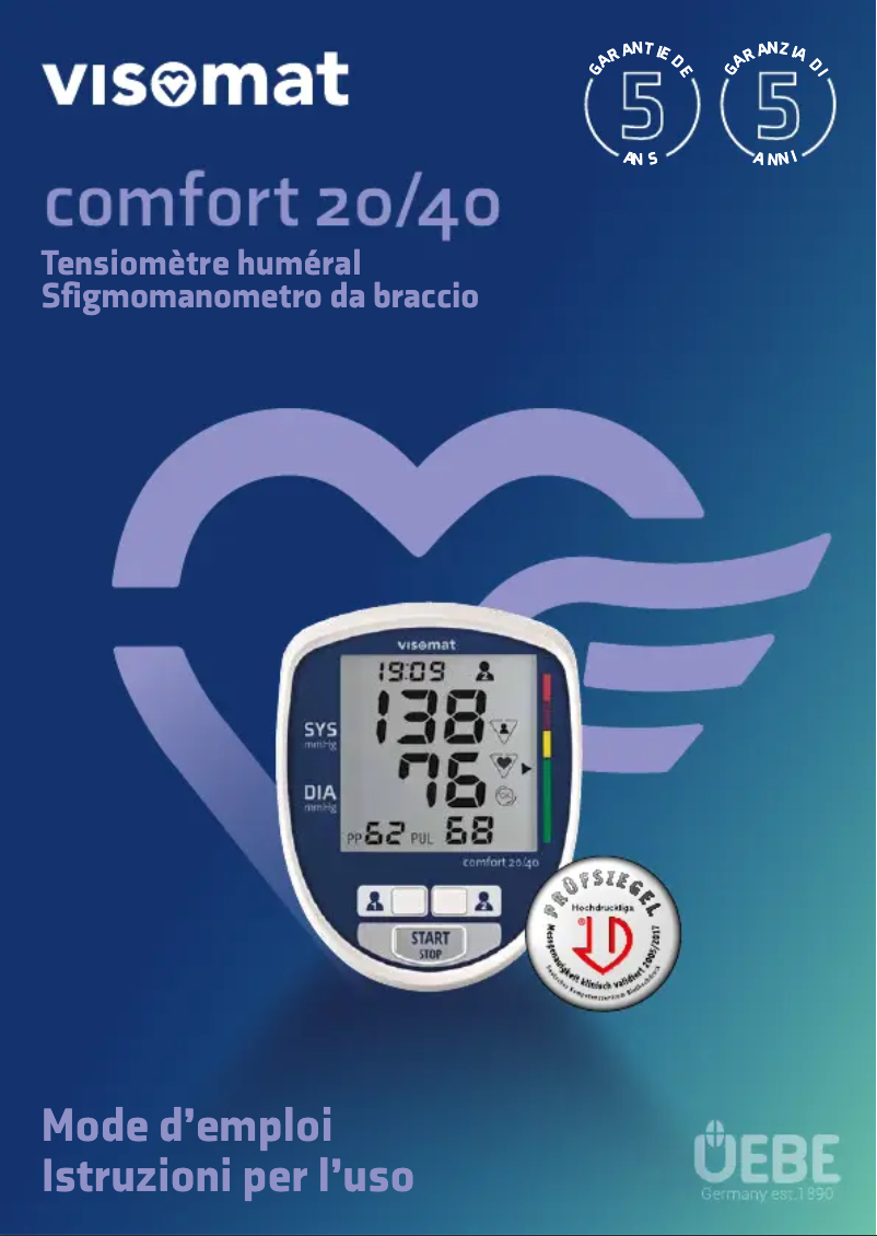 Page 1 de la notice Manuel utilisateur Visomat Comfort 40