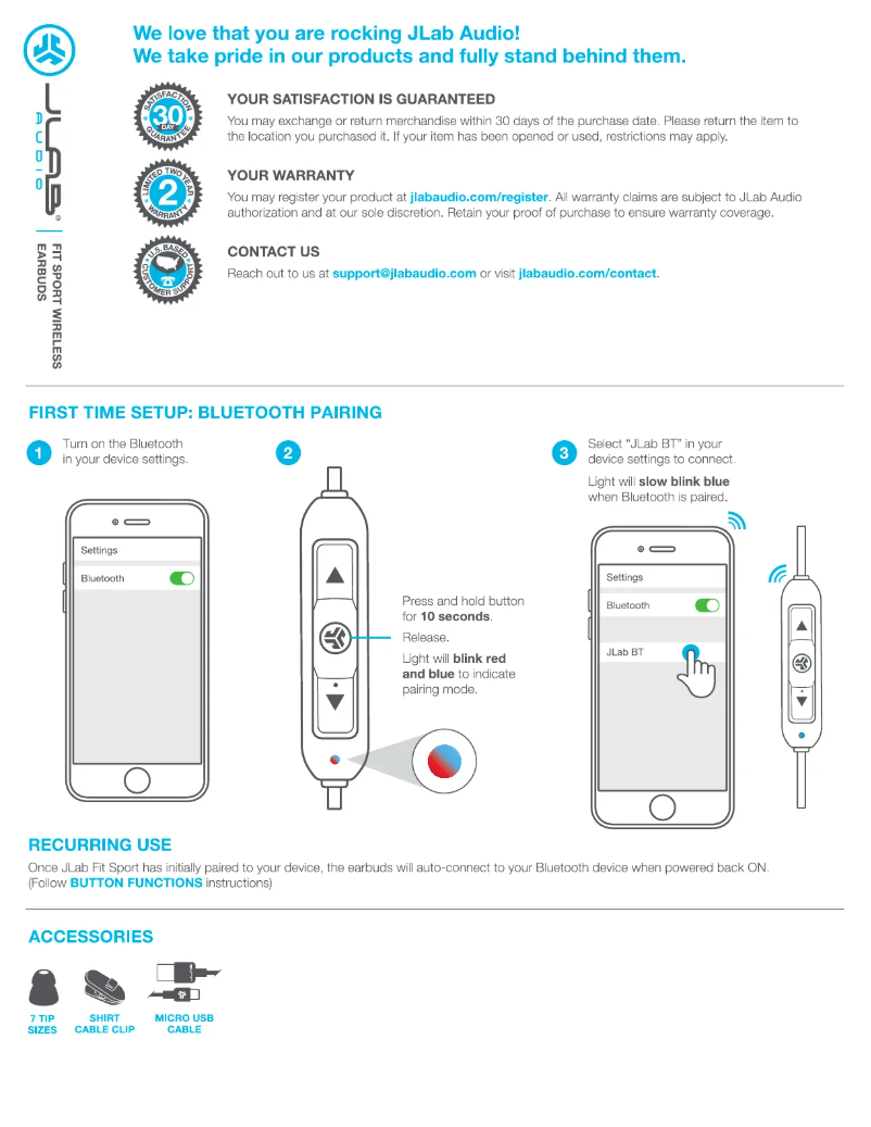 Image de la première page du manuel de l'appareil Fit Sport Fitness Earbuds