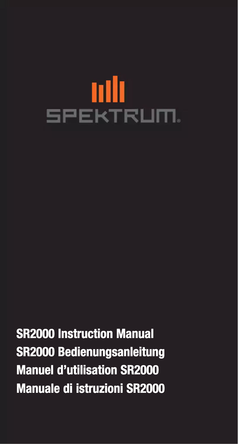 Page 1 de la notice Manuel utilisateur Spektrum SR2000