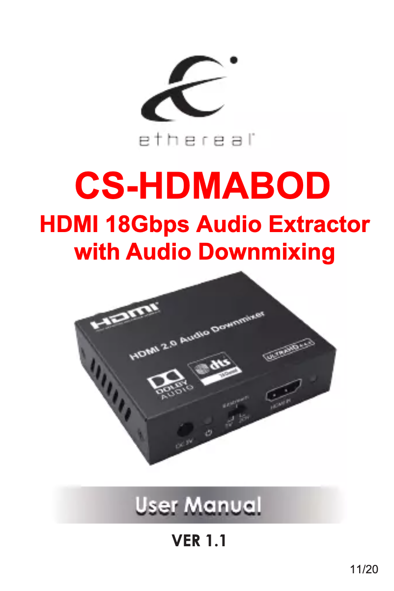 Image de la première page du manuel de l'appareil CS-HDMABOD