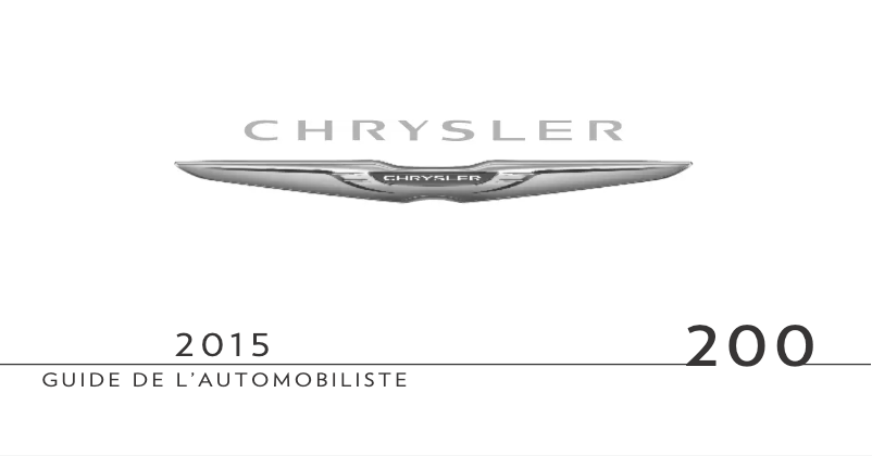 Page 1 de la notice Manuel utilisateur Chrysler 200 (2015)