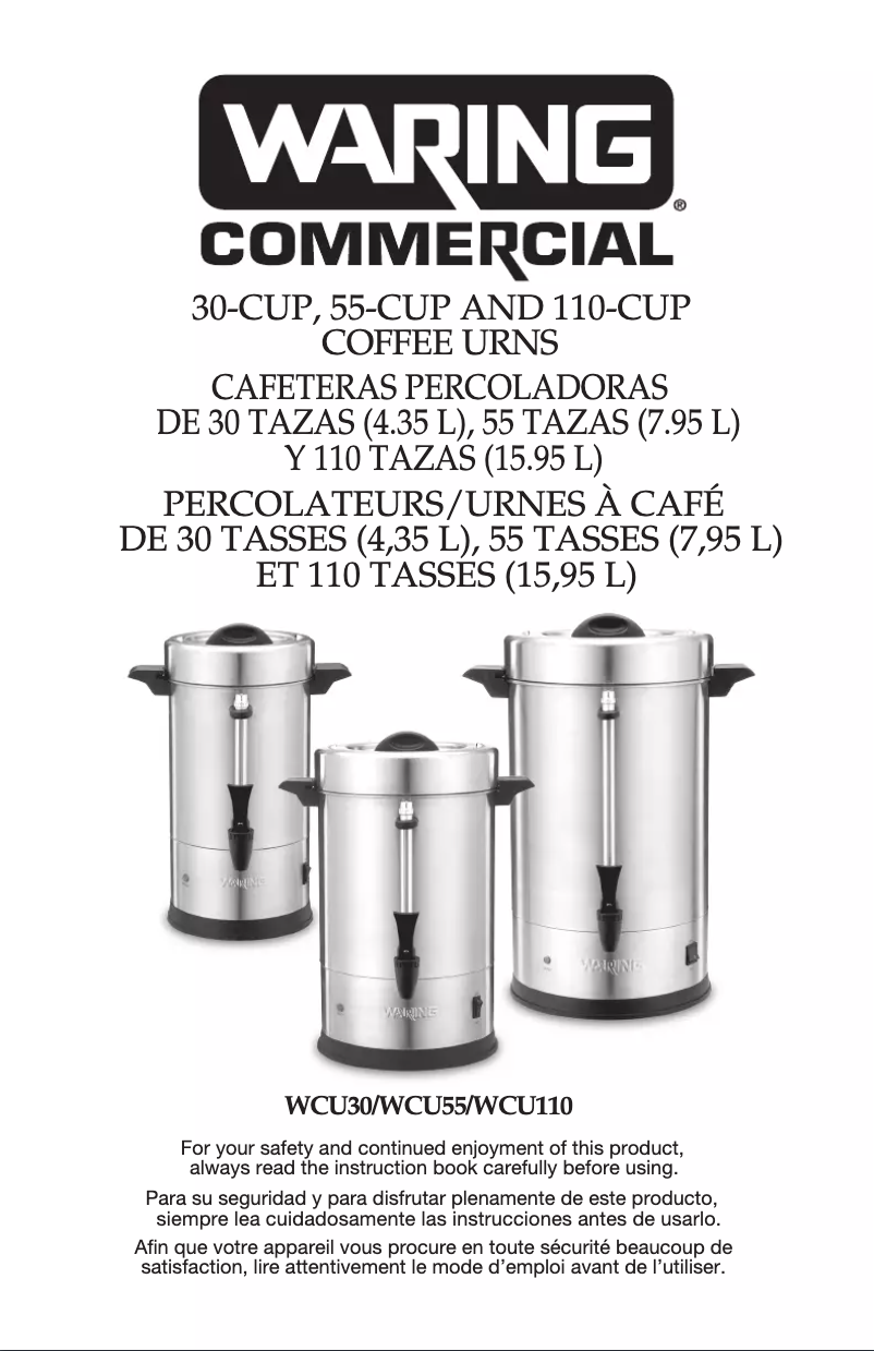 Página 1 del manual Manual de usuario Waring Commercial WCU30