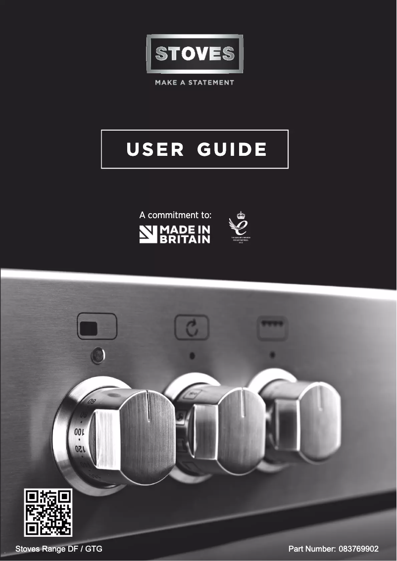 Page 1 de la notice Manuel utilisateur Stoves Precision Deluxe S1100DF GTG