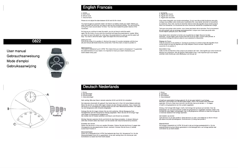 Page 1 de la notice Manuel utilisateur Davis 0822