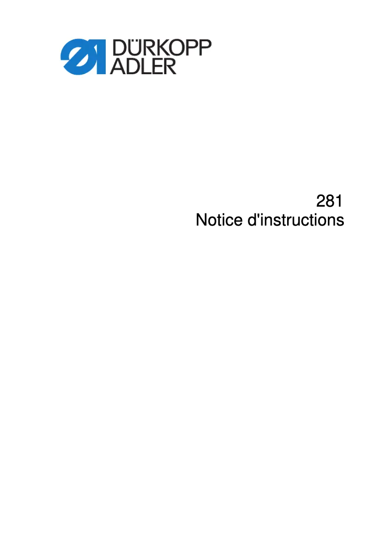Image de la première page du manuel de l'appareil 281