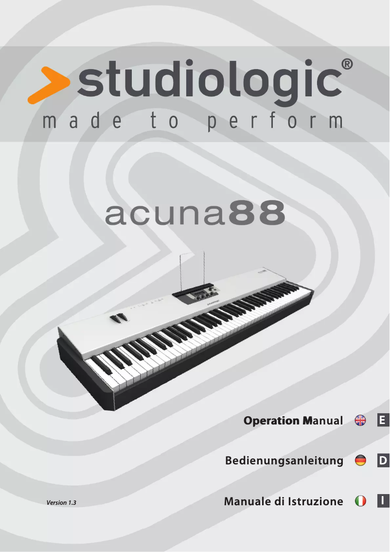 Page n°1 - Manuel utilisateur Studiologic Acuna 88