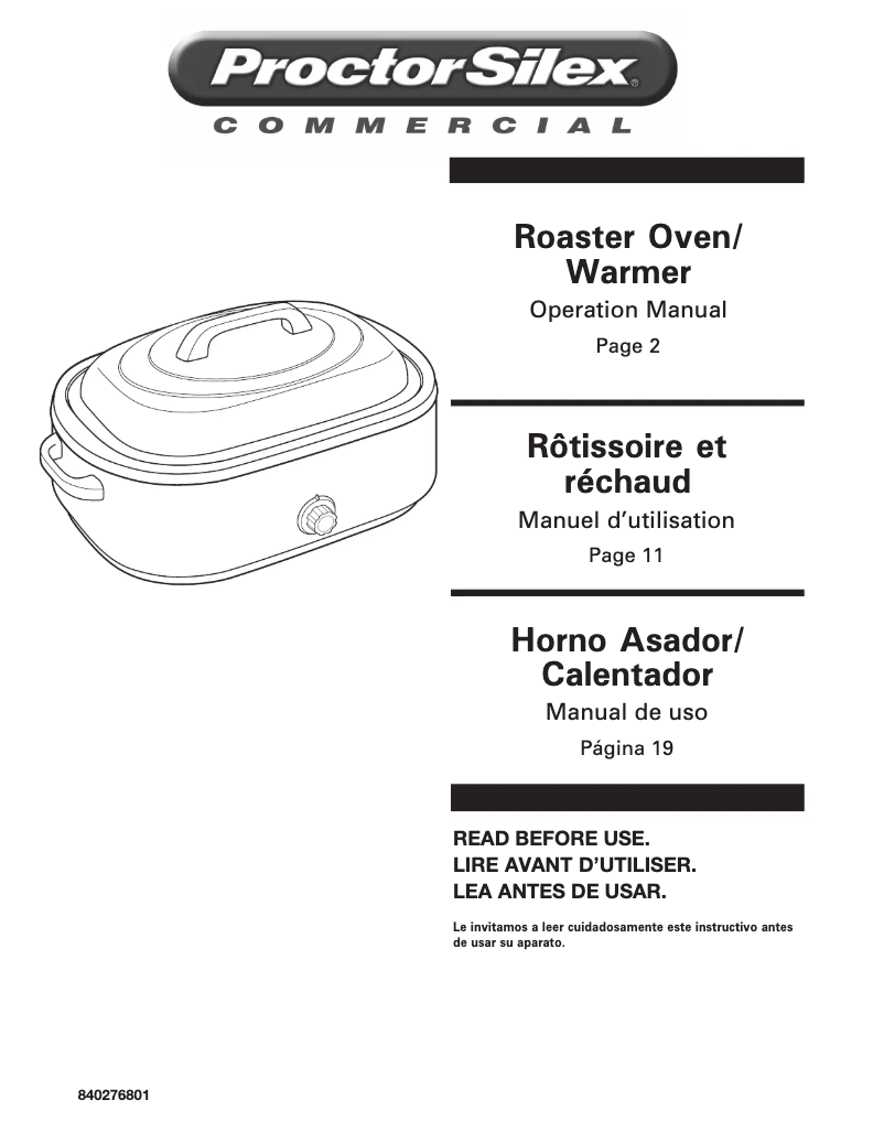 Page 1 de la notice Manuel utilisateur Proctor Silex 32921