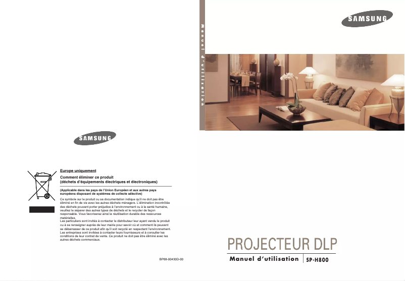 Page 1 de la notice Manuel utilisateur Samsung SP-H800BE