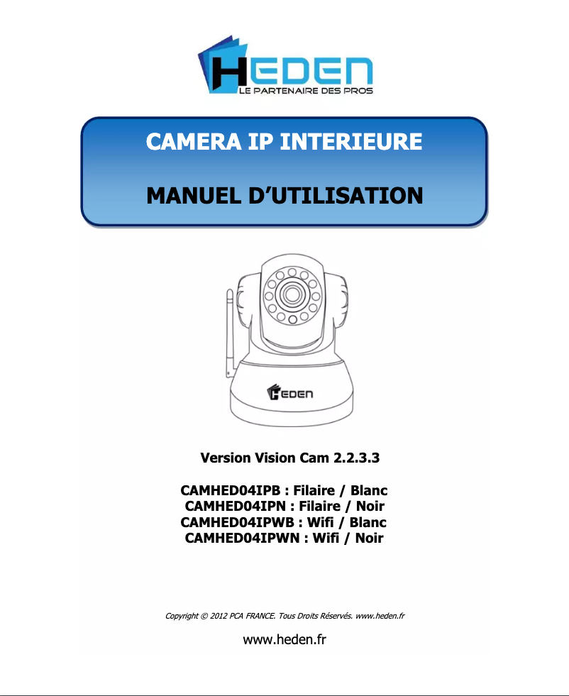 Page 1 de la notice Manuel utilisateur Heden CAMHED04IPWB