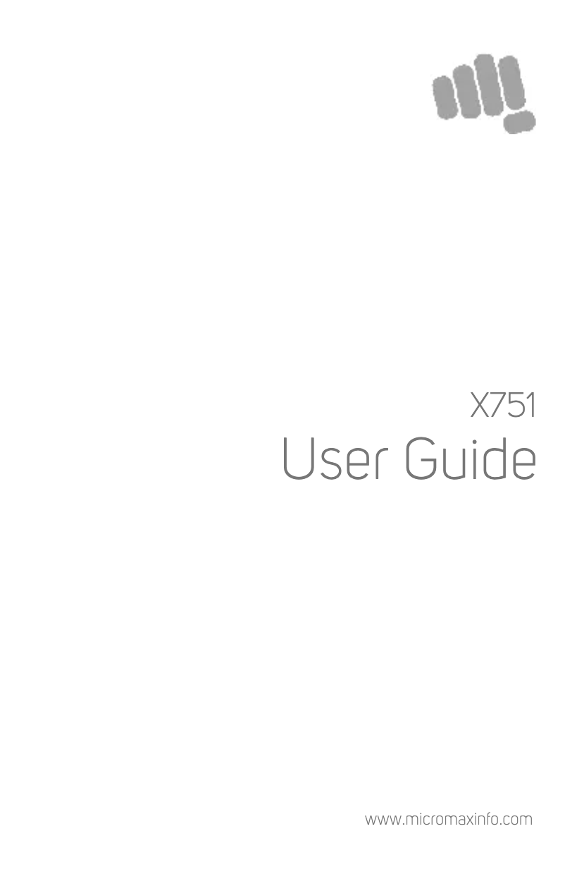 Page n°1 - Manuel utilisateur Micromax X751