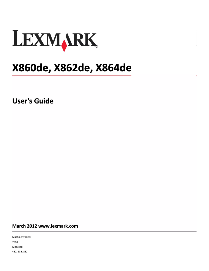 Image de la première page du manuel de l'appareil X864dhe 4