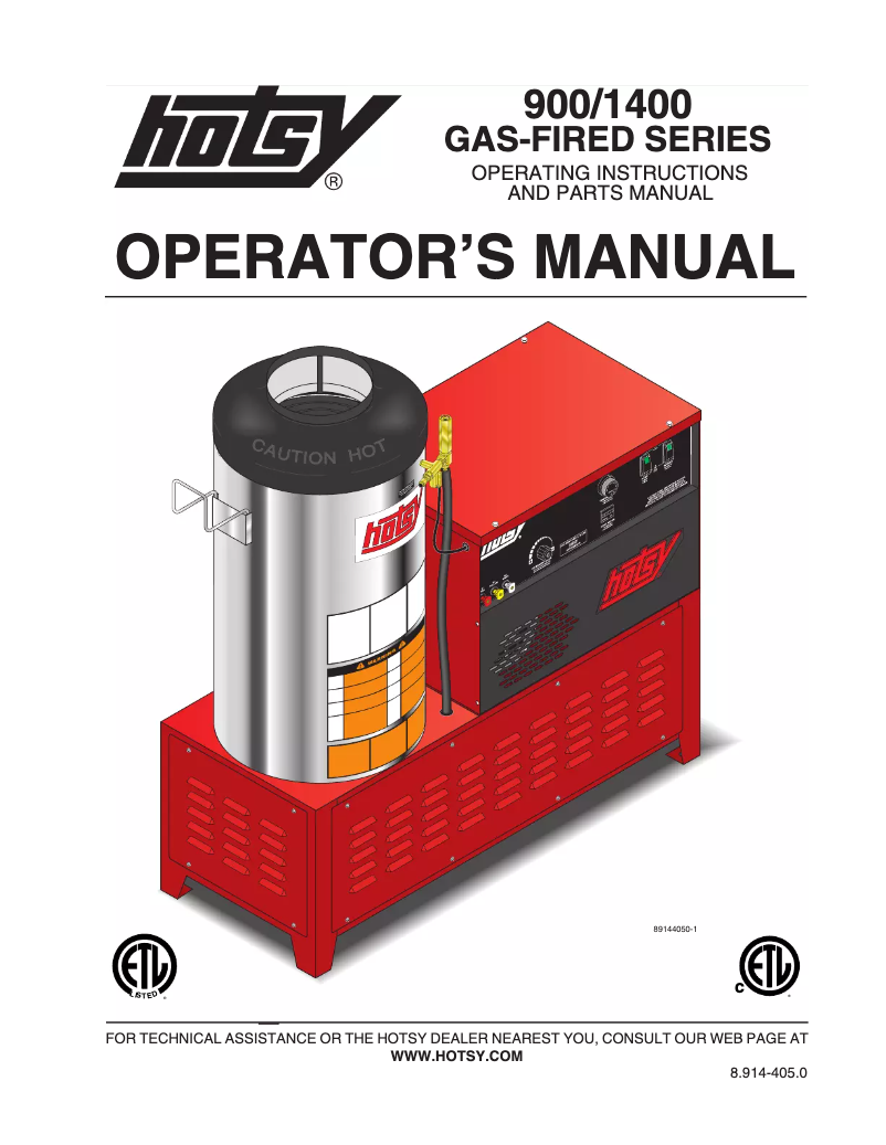 Página 1 del manual Manual de usuario Hotsy 992SS