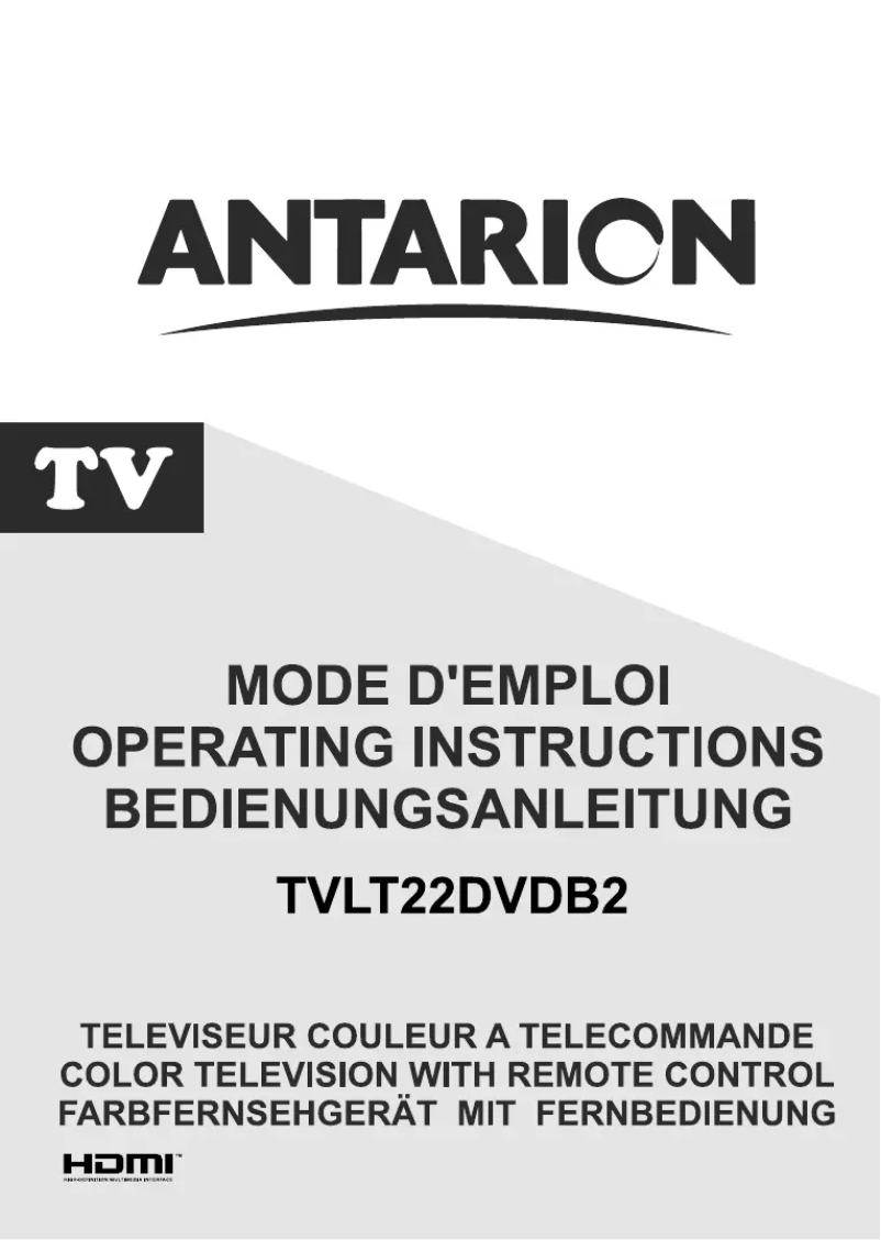 Page n°1 - Manuel utilisateur Antarion TVLT22DVDB2