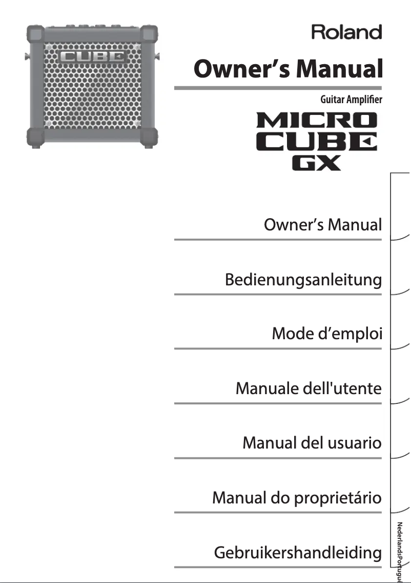 Page n°1 - Manuel utilisateur Roland CUBE GX