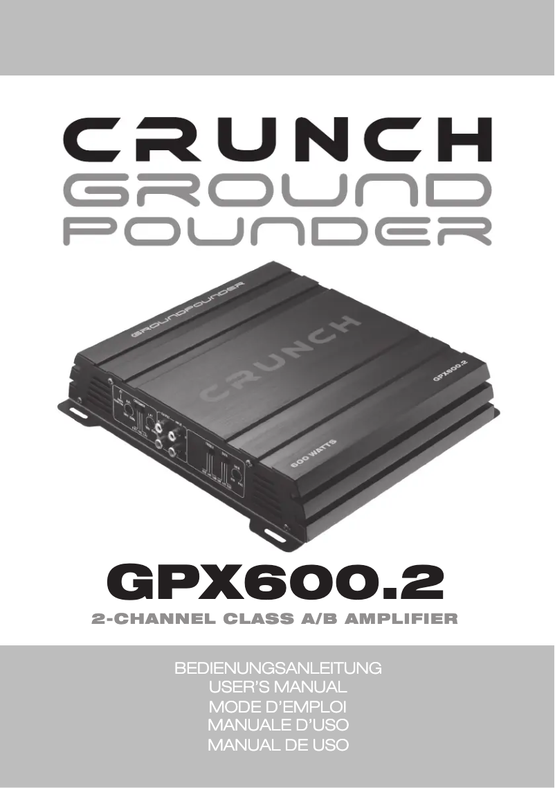 Page n°1 - Manuel utilisateur Crunch GPX600.2