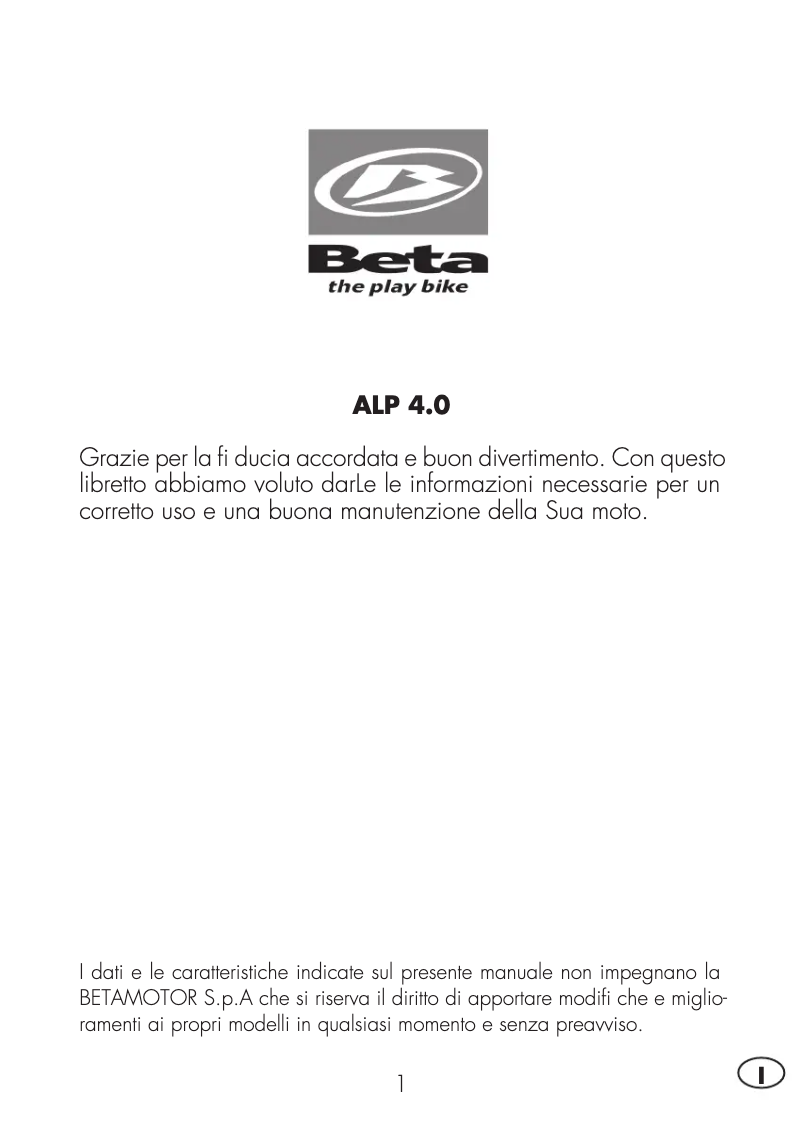 Página 1 del manual Manual de usuario Beta ALP 4.0 (2012)