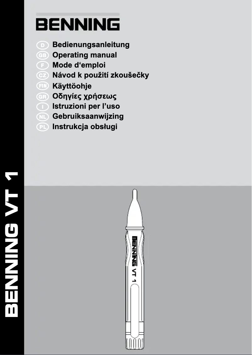Page n°1 - Manuel utilisateur BENNING VT 1