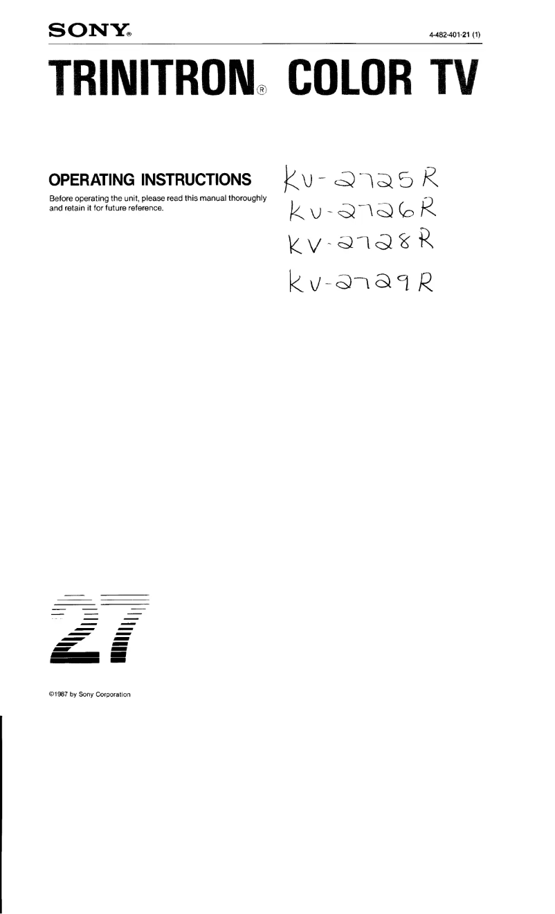 Page 1 de la notice Manuel utilisateur Sony KV-2726R