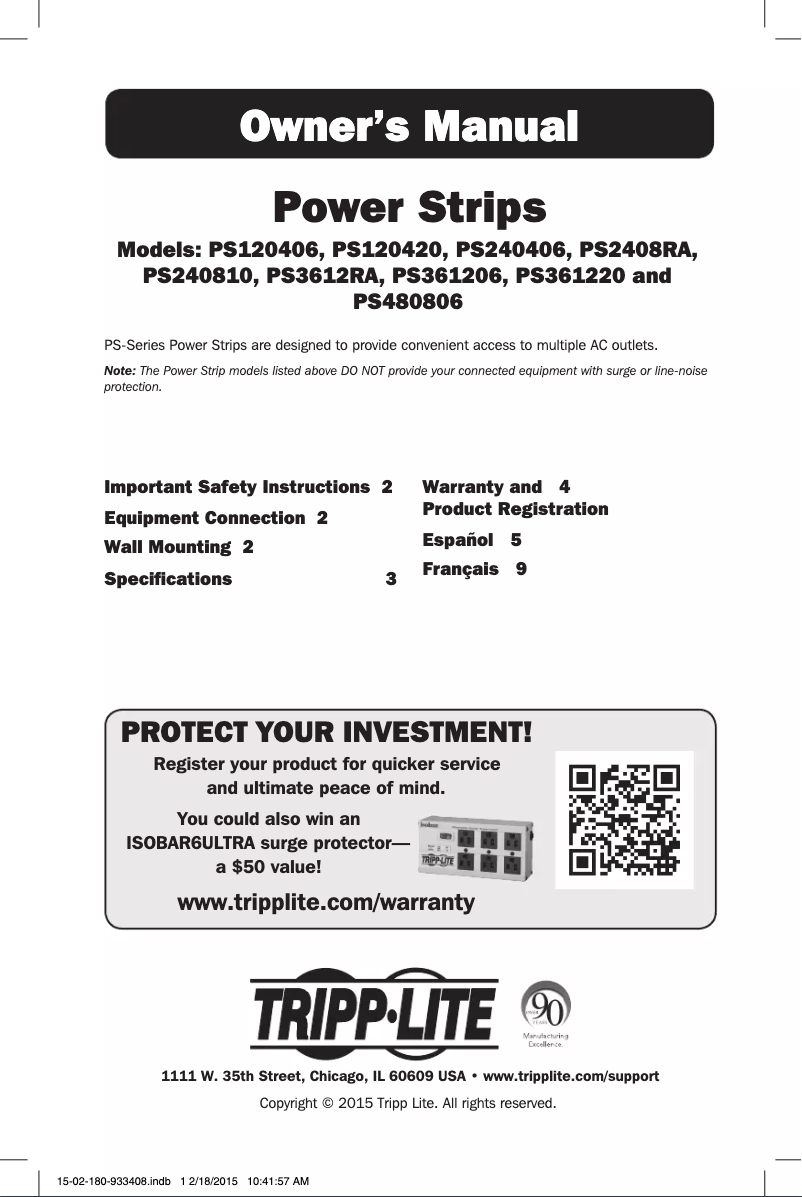 Página 1 del manual Manual de usuario Tripp Lite PS120420