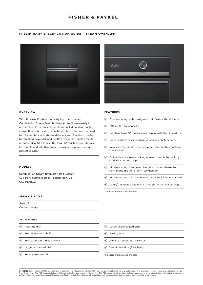 Image de la première page du manuel de l'appareil OS24NDTDX1