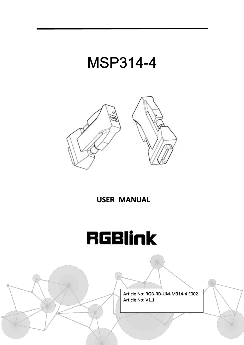 Page n°1 - Manuel utilisateur RGBlink MSP314-4