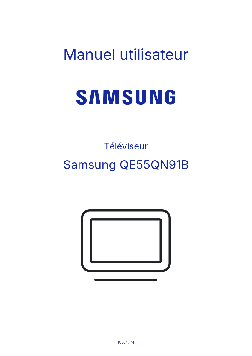Page n°1 - Manuel utilisateur Samsung QE55QN91B