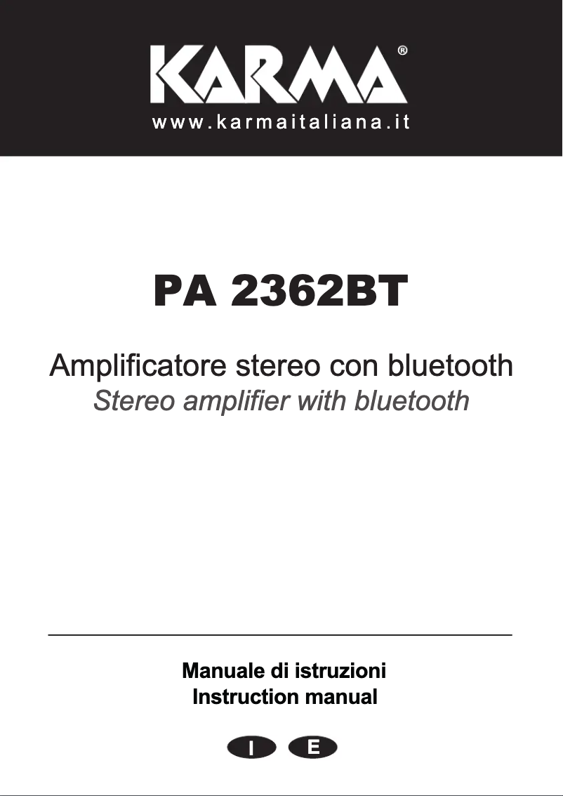 Page 1 de la notice Manuel utilisateur Karma PA 2362BT