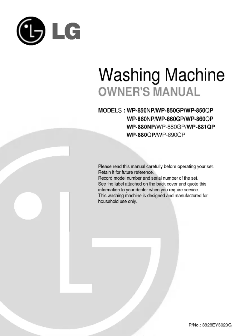 Página 1 del manual Manual de usuario LG WP-850NP