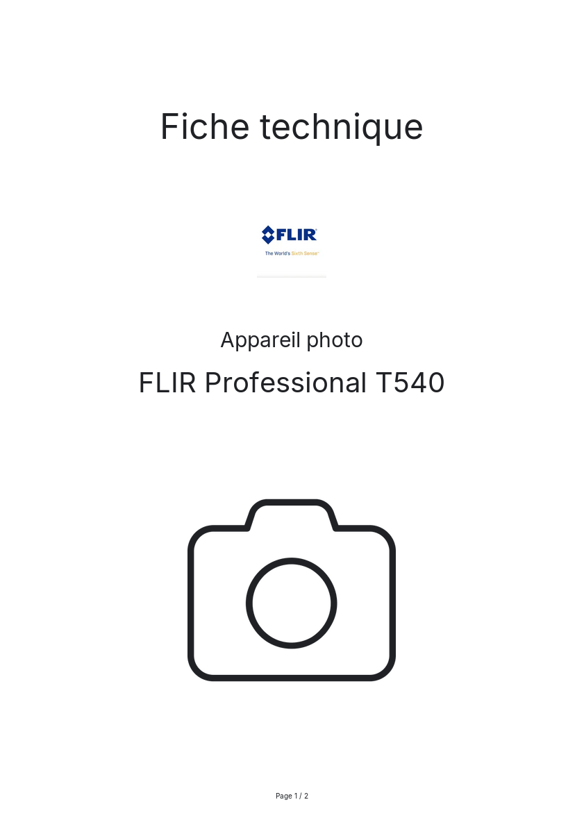 Page n°1 - Fiche technique FLIR Professional T540
