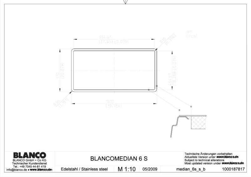 Page 1 de la notice Manuel utilisateur BLANCO MEDIAN 6 S